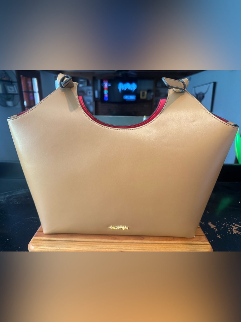 Halston Brooke Tote Bag Taupe Tote Bag - Picture 4 of 9
